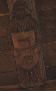 Angel with the initials of Robert Taylor on a roof beam January 2010